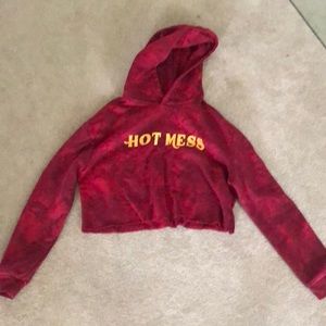 ‘Hot Mess’ cropped hoodie